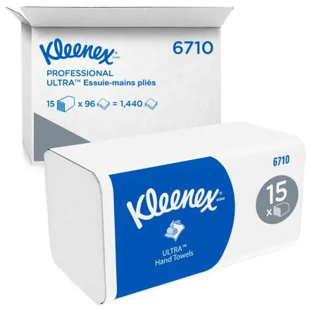 Kimberly Clark Kleenex 15x196f Ess-Mains 3 plis ultra blanc
